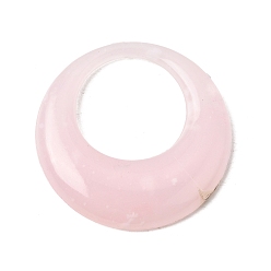 Pink Прозрачные смоляные подвески, плоский круглый шарм, розовые, 35x5 мм, отверстие : 20 мм