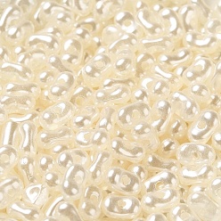 Old Lace Opaque Acrylic Beads, Beans, Old Lace, 6x3.5x3mm, Hole: 1.2mm, about 10000pcs/500g