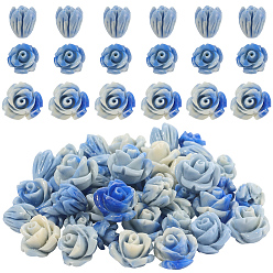 Королевский синий 60 шт. 3 цвета синтетические коралловые резные бусины, окрашенные, цветок, королевский синий, 6~10x6~8 мм, отверстие : 1~1.2 мм, 20 шт / стиль