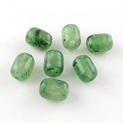 Средний Морско-зеленый Колонки имитация драгоценных камней акриловые бусины, средний морской зеленый, 20x15 мм, Отверстие : 3 мм , около 150 шт / 500 г