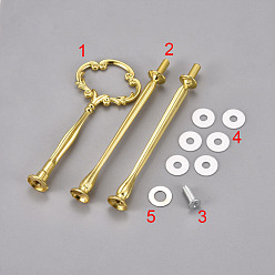 Золотой Сделай сам 3 -слойный металлический держатель подставки, для изготовления многоярусных силиконовых форм подносов для фруктов, золотые, 121x50x16.5 мм