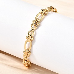 Золотой 304 Браслеты из нержавеющей стали с овальными и бесконечными звеньями для женщин, ионное покрытие (ip), золотые, 7-1/4 дюйм (18.4 см)