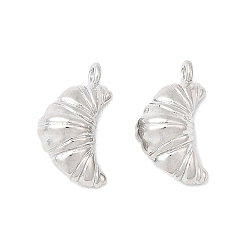 Платинированный Латунные подвески, круассановые прелести, Реальная платина, 14.5x9x6.5 мм, отверстие : 1.5 мм