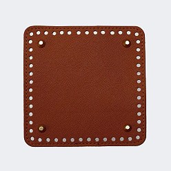 Седло Коричневый Дно сумки из искусственной кожи, со сплавочной фурнитурой, для самостоятельного изготовления вязаной крючком сумки, седло коричневый, 150x150 мм