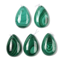 Малахит Природного малахита подвески, подвески в виде капель, 30.5x20x8.5 мм, отверстие : 1.2 мм