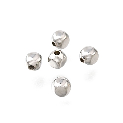 Платина Латунные бусины, кубические, без свинца и без кадмия, стойки покрытие, прочное покрытие, платина, 2.5x2.5x2.5 мм, отверстие : 0.9 мм