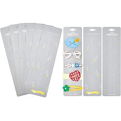 Mixed Patterns 64 Pcs 2 Styles Paper Hair Clip Display Cards, Rectangle, Mixed Patterns, 24.2x6.5x0.05cm, 32pcs/style