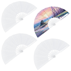 Clear Cloth Hand Held Fan, Heat Transfer Blanks, with Plastic for DIY Crafts, Clear, 912x210x0.2mm