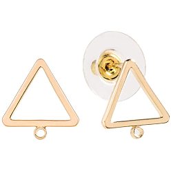Golden DIY Earring Making, with Brass Stud Earring Findings and Brass Ear Nuts, Earring Backs, Triangle, Golden, Triangle: 12.5x12x1mm, Hole: 1mm, Pin: 0.8mm, Ear Nuts: 115x11.5x6.5mm, 32pcs/box