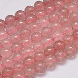 Strawberry Quartz Round Natural Strawberry Quartz Beads Strands, Grade A, 10mm, Hole: 1mm, about 40pcs/strand, 15.7 inch