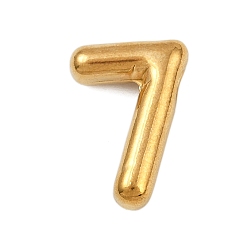 Number 304 подвески из нержавеющей стали, фигурные подвески, золотые, число 7, 19x13x5.5 мм, отверстие : 2 мм