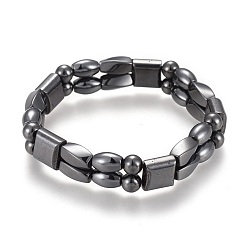 Magnetic Hematite Magnetic Synthetic Hematite Stretch Bracelets, Inner Diameter: 2-1/4 inch(5.6cm)