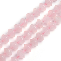 Quartz Rose Naturel a augmenté perles de quartz brins, Toupie, 5.7~6x6mm, Trou: 1mm, 14.37 pouces (36.5 cm), environ 63 pcs / brin