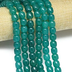 Темный Голубой Натуральный Malaysia нефритовые бусы пряди, окрашенная и подогревом, баррель, темные голубые, 9.5~10x8.5 мм, отверстие : 1 мм, около 37~38 шт / нитка, 14.57''~14.96'' (37~38 см)