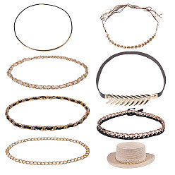 (52) Непрозрачная лаванда 7 шт. 7 стили цепочка для шляп из искусственной кожи и акрила, для ковбойской шляпы, шляпа-федора с загнутыми полями, украшение соломенной шляпы, разноцветные, 11~28 мм, внутренний диаметр: 230~320 мм, 1 шт / стиль