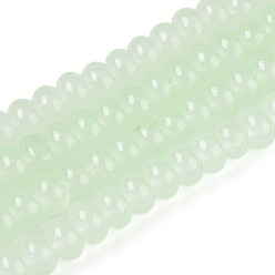 Нектар Имитация нефритовые четки стекла, прозрачные бусины-рондели, окрашенные в технике выпечки, нектар, 8~8.5x4.5~5 мм, отверстие : 1.2 мм, около 159~164 шт / нитка, 30.71~31.50 дюйм (78~80 см)