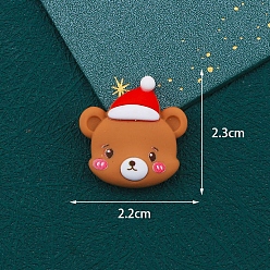 Медведь Рождественская серия из непрозрачной смолы декодирует кабошоны, медведь, 23x22 мм