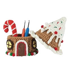 Mixed Color DIY Knitting Kits, including Polyester Yarn, Glue Stick, Crochet Needle, House, Mixed Color, 140x200mm
