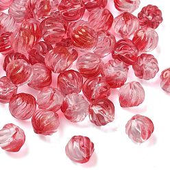 Малиновый Двухцветные прозрачные стеклянные бусины, тыква, с блеском порошок, малиновый, 10~10.5x9~10 мм, отверстие : 1.4 мм, Около 833 шт / 1000 г