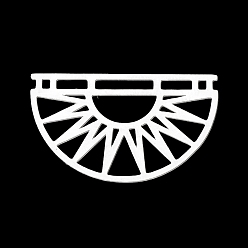 Нержавеющая Сталь Цвет Устойчивы к потускнению 201 подвесные звенья из нержавеющей стали, лазерная резка, полукруглый, цвет нержавеющей стали, 17.5x29x1 мм, отверстие : 1 мм