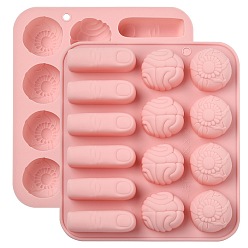 Pink 2Pcs Finger Brain Eye Silicone Fondant Molds, Resin Casting Molds, for Chocolate, Candy, UV Resin, Epoxy Resin Craft Making, Pink, 151x169x21mm