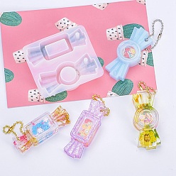 Белый Силиконовые формы для шейкера с подвеской «сделай сам», зыбучие формы, формы для литья смолы, для уф-смолы, изготовление ювелирных изделий из эпоксидной смолы, белые, 66x58x17 мм, отверстие : 4 мм, 61x20 мм и 59x25 мм