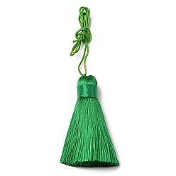 Vert Gros pompons en polyester, pompon de soie glacée, verte, 50~57x12mm