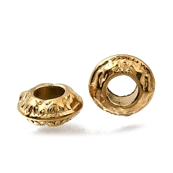 Настоящее золото 18K 304 из нержавеющей стали бусы, ионное покрытие (ip), рондель, реальный 18 k позолоченный, 7.5~8x3.5 мм, отверстие : 3.5 мм