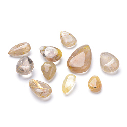 Rutilated Кварц Натуральные рутиловые кварцевые бусины, Без отверстий, 24~45x14~27x10~15 мм