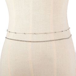 Платина 2шт. сплав витая цепь двухслойная поясная цепь для женщин, платина, 680~720 мм