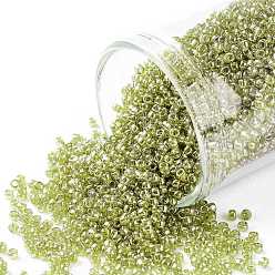 (457) Gold Luster Green Tea Тохо 15/0 круглые бусины, японский бисер, (457) зеленый чай с золотым блеском, 1.5 мм, отверстие : 0.7 мм, Около 3000 шт / 10 г