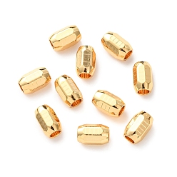 Настоящее золото 24K Латунные бусины, текстурированная колонка, долговечный, без свинца и без кадмия, стойки покрытие, реальный 24 k позолоченный, 6x4 мм, отверстие : 2 мм