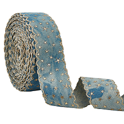 Кадет Синий 14.285 ленты из полиэстера в ярдах, вышивка лентами со звездным узором, аксессуары для одежды, кадетский синий, 1-5/8 дюйм (40 мм)