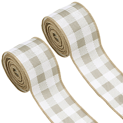 Tartan Льняные рулоны, джут ленты для ремесленной решений, шотландка, 2-1/2 дюйм (64 мм), около 6.56 ярдов (6 м) / рулон
