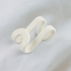 Floral White Plastic Hooks, for Hanging Pots and Pans, Clothes, Plants, Kitchen Utensils, Floral White, 40x26mm