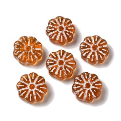 Перу Прозрачные бусины лэмпворк, цветок, Перу, 15x6 мм, отверстие : 1 мм, Около 48~58 шт / 100 г