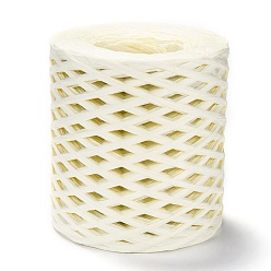 Light Goldenrod Yellow Raffia Ribbon, Packing Paper String, for Gift Wrapping, Party Decor, Craft Weaving, Light Goldenrod Yellow, 3~4mm, about 200m/roll