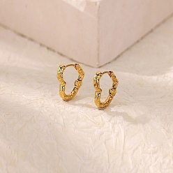 Настоящее золото 18K 304 Серьги-кольца в форме сердечек из нержавеющей стали, реальный 18 k позолоченный, 19x18.5x3 мм