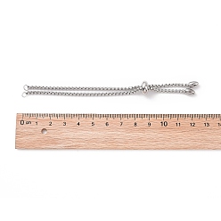 Stainless Steel Color Adjustable 304 Stainless Steel Slider Bracelets Making,Bolo Bracelets, Stainless Steel Color, Single Chain Length: about 11cm