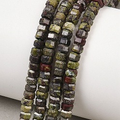 Кровь драконов Бисер натуральный дракон крови пряди, граненые, шестиугольник, 4x4x2~2.5 мм, отверстие : 0.9 мм, около 156 шт / нитка, 15.24'' (38.7 см)