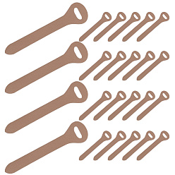 (932FM) Темно-синий аква-матовый с подкладкой 24головка для застежки-молнии из коровьей кожи, для сумки чемодан, темно-золотистые, 7x1.7x0.1 см, отверстие : 3.5x9.5 мм