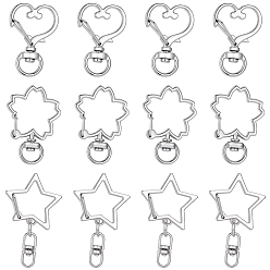 Mixed Shapes 60 шт. 3 стили цинковый сплав карабины поворотные, поворотный карабин-лобстер, разнообразные, 34.5~43x23.5x6 мм, отверстие : 5x9 мм