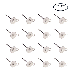 304 Stainless Steel 304 Stainless Steel Stud Earring Findings, Pin: 0.4mm, 12x8x8mm