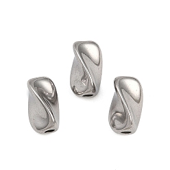 Нержавеющая Сталь Цвет 304 из нержавеющей стали бусы, твист, цвет нержавеющей стали, 9.5x5.5x5.5 мм, отверстие : 1.6 мм