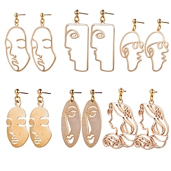 Golden DIY Dangle Earring Making, with Brass Pendants, Brass Stud Earring Findings, Brass Open Jump Rings and Brass Ear Nuts Earrings Backs, Golden, 7.4x7.2x1.7cm