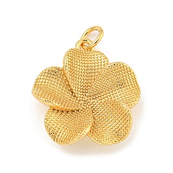 Настоящее золото 18K Стойки обшивки латунные подвески, с целью перехода в кольце, долговечный, без кадмия и без свинца, цветок, реальный 18 k позолоченный, 21x19x4 мм, отверстие : 3 мм
