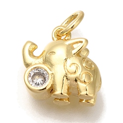 Настоящее золото 18K Латунь с микропокрытием, без кадмия и без свинца, долговечный, слон, реальный 18 k позолоченный, 10.5x12x5.5 мм, отверстие : 3 мм