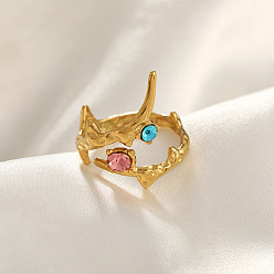 Branch 304 открытые кольца манжеты из нержавеющей стали, золотые, ионное покрытие (ip), филиал, внутренний диаметр: регулируемый