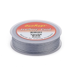 Grau Geflochtenen Nylonfäden, gefärbt, Grau, 2 mm, ca. 9.84 Yards (9 m)/Rolle