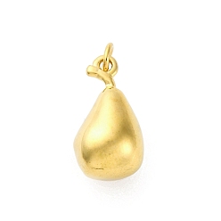 Pear 304 подвески из нержавеющей стали, с целью перехода в кольце, фруктовое очарование, реальный 18 k позолоченный, груша, 17x9 мм, отверстие : 3 мм